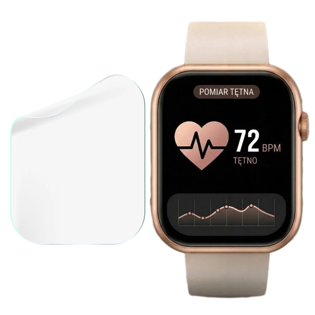 Schutzfolie für den Bildschirm für Vess K7Pro, Bizon Watch HydroFlex, 3 Stück (4/5)