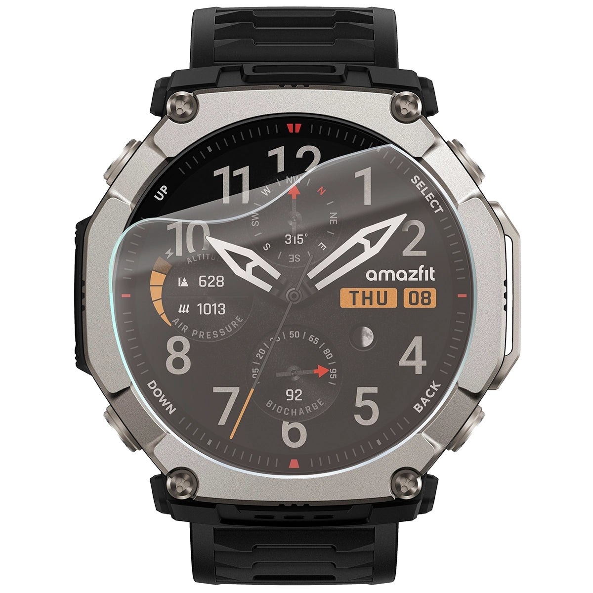 Matte Folie für Amazfit T-Rex Ultra 2, Bizon Watch Film Matte Duo, 2 Stück