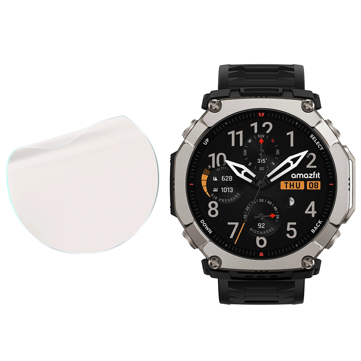 Matte Folie für Amazfit T-Rex Ultra 2, Bizon Watch Film Matte Duo, 2 Stück