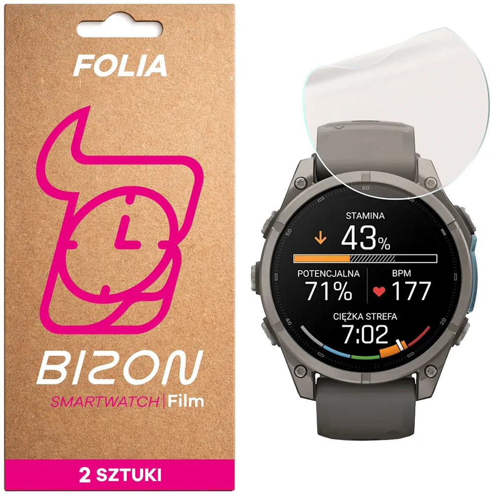 Matte Folie für Garmin Fenix 9 (47 mm), Bizon Watch Film Matte Duo, 2 Stück (1/5)