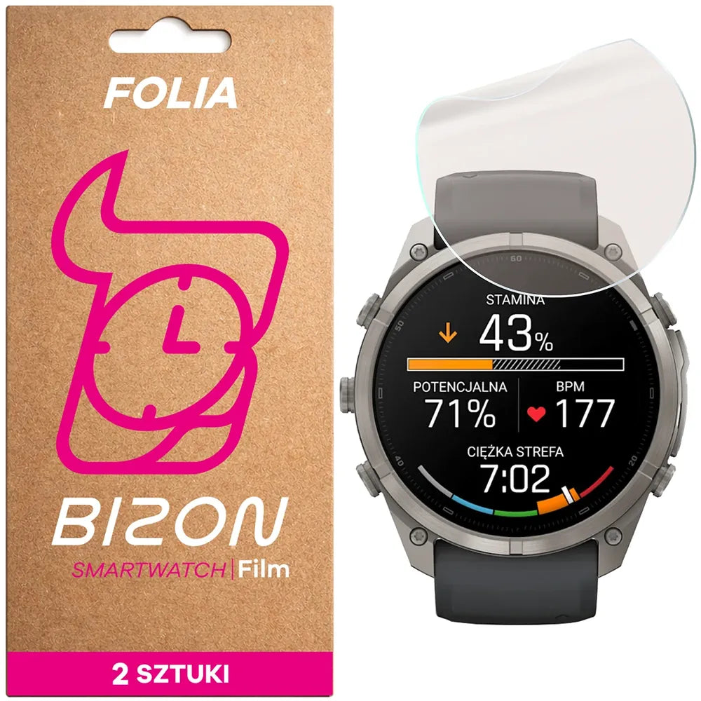 Matte Folie für Garmin Fenix 9 Pro (51 mm), Bizon Watch Film Matte Duo, 2 Stück (1/5)