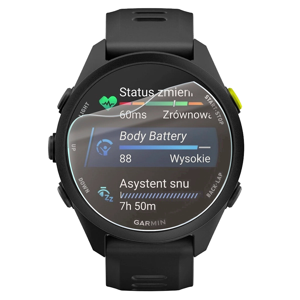 Matte Folie für Garmin Forerunner 70, Bizon Watch Film Matte Duo, 2 Stück