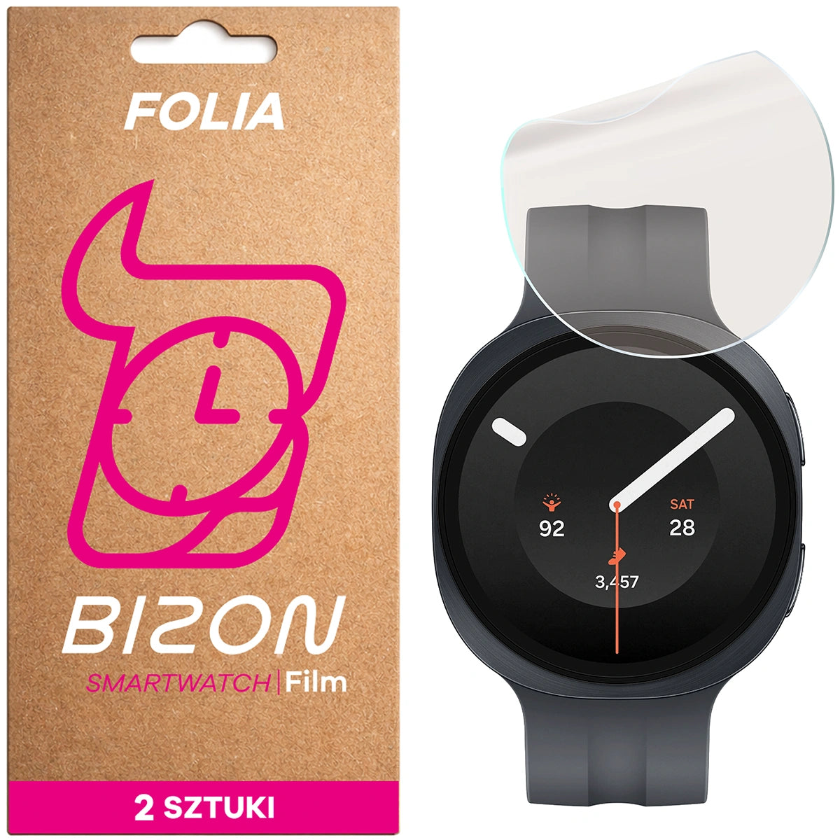 Matte Folie für Galaxy Watch 9 44 mm, Bizon Watch Film Matte Duo, 2 Stück