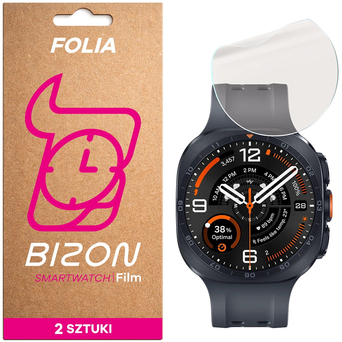 Matte Folie für Galaxy Watch Ultra 2 (2026) 47 mm, Bizon Watch Film Matte Duo, 2 Stück
