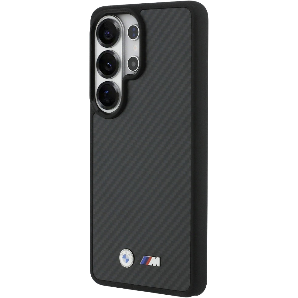 Aramid Handyhülle für Galaxy S26 Ultra, BMW M Kevlar Logo, Schwarz mit Kevlar
