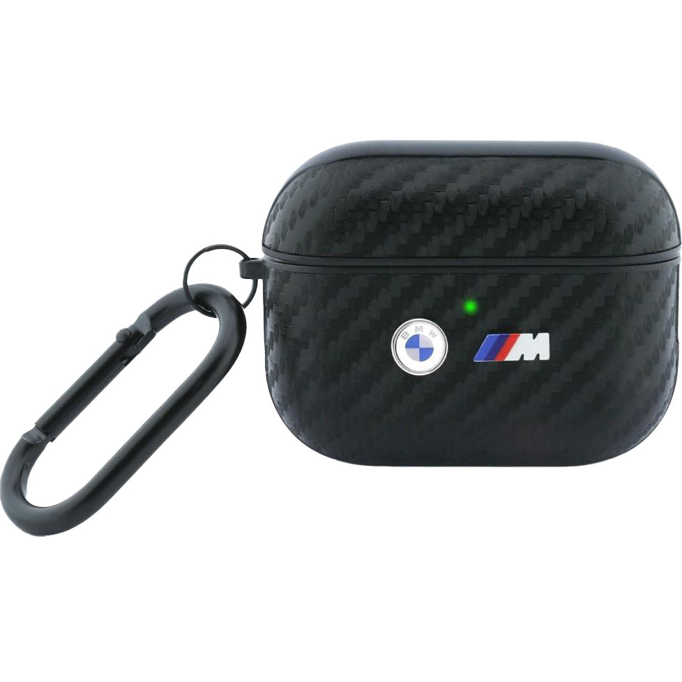 Hülle für AirPods Pro 3, BMW M Carbon Metal Logo, Schwarz Karbon