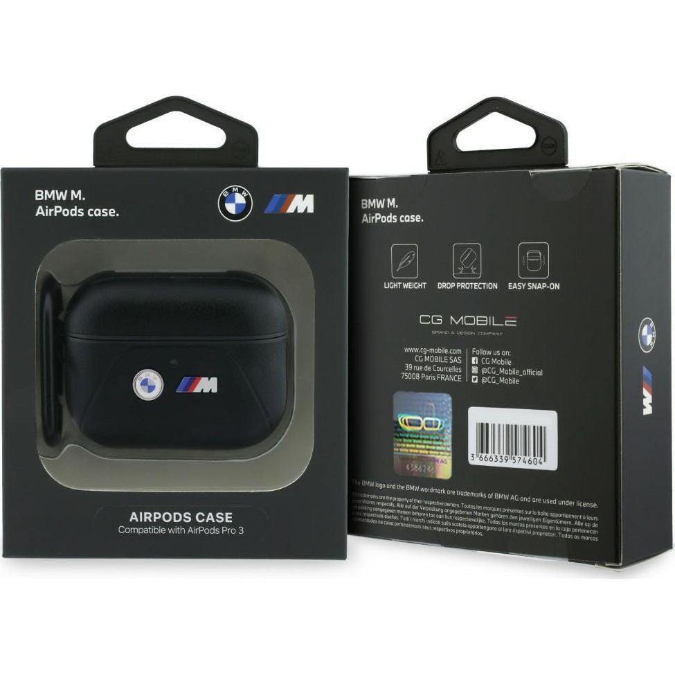 Hülle für AirPods Pro 3, BMW M Curved Line, Schwarz