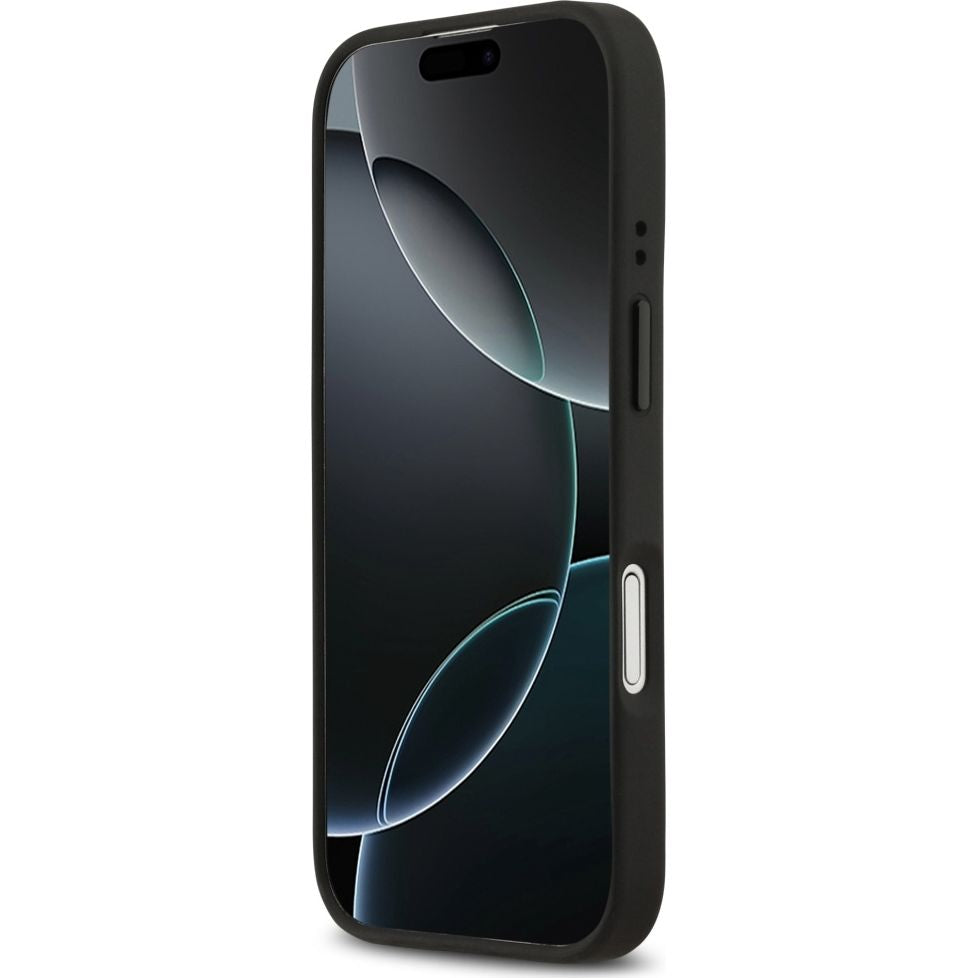 Handyhülle für iPhone 17, BMW M Carbon Line & Logo mit MagSafe, Schwarz mit roter Linie
