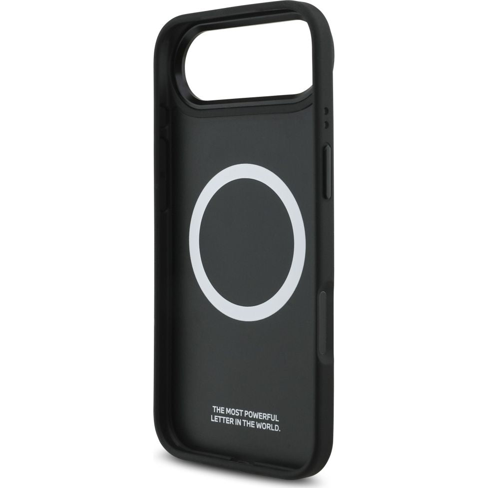 Handyhülle für iPhone Air, BMW M Carbon Line & Logo mit MagSafe, Schwarz mit roter Linie