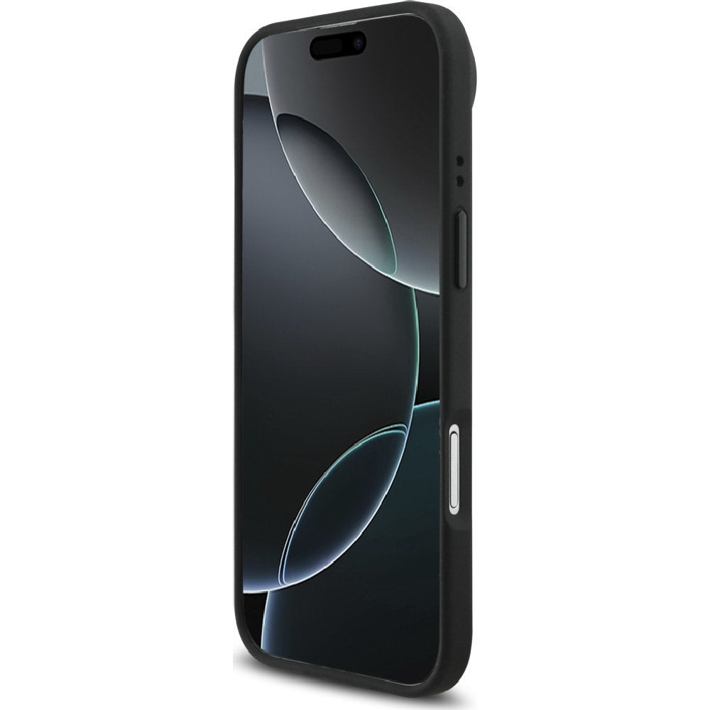 Handyhülle für iPhone Air, BMW Hardcase Perforated Stripe Logo mit MagSafe, Schwarz und Blau