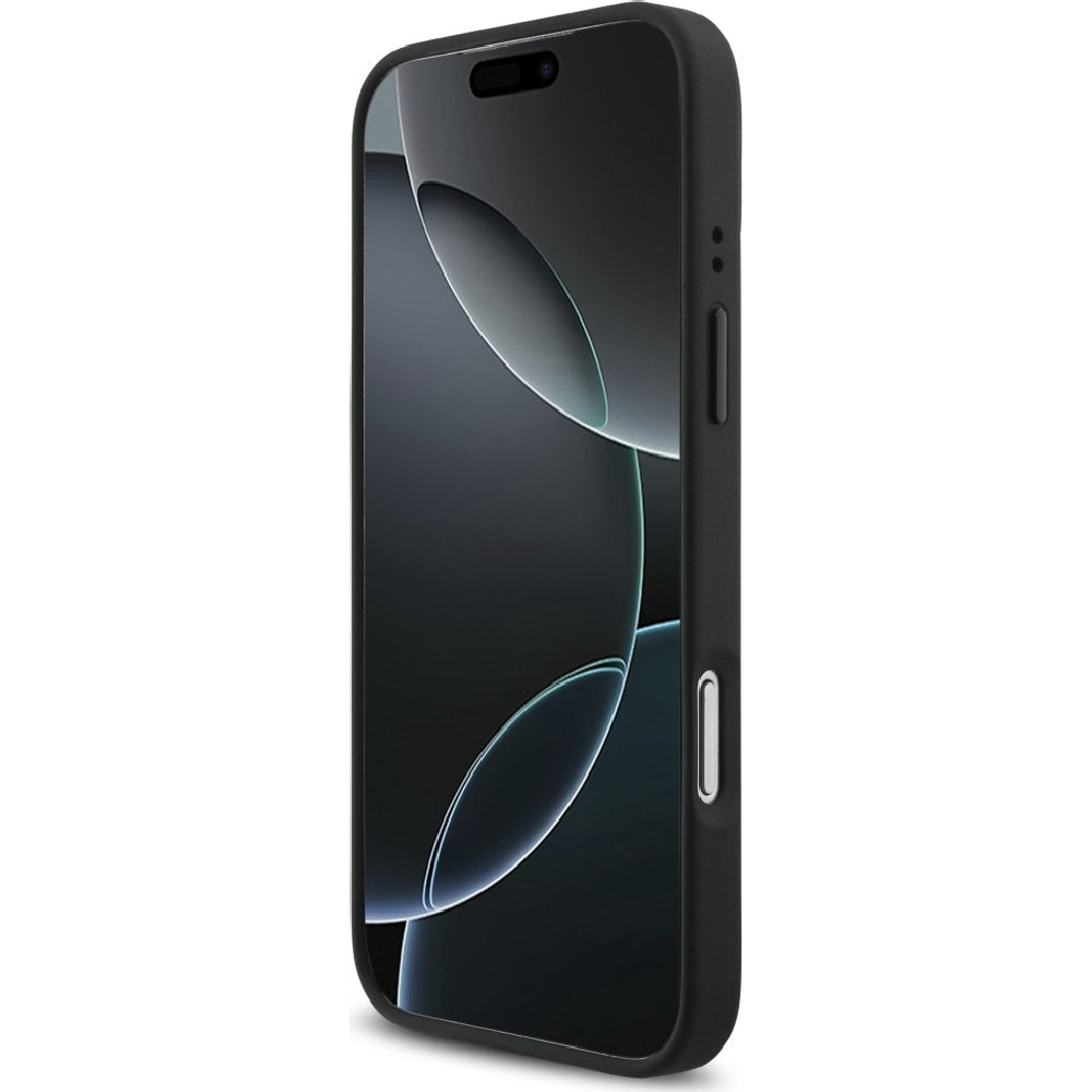 Handyhülle für iPhone 17 Pro Max, BMW Hardcase Perforated Stripe Logo mit MagSafe, Schwarz und Blau