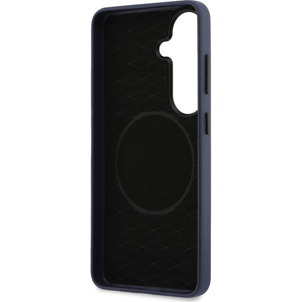 Handyhülle für Galaxy S26, BMW Hardcase Leather mit MagSafe, Dunkelblau