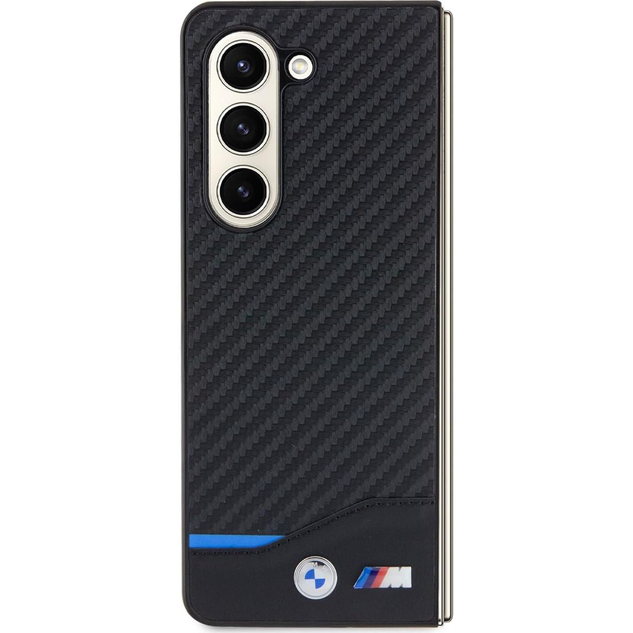 Schutzhülle BMW Leather Carbon für Galaxy Z Fold5, Schwarz