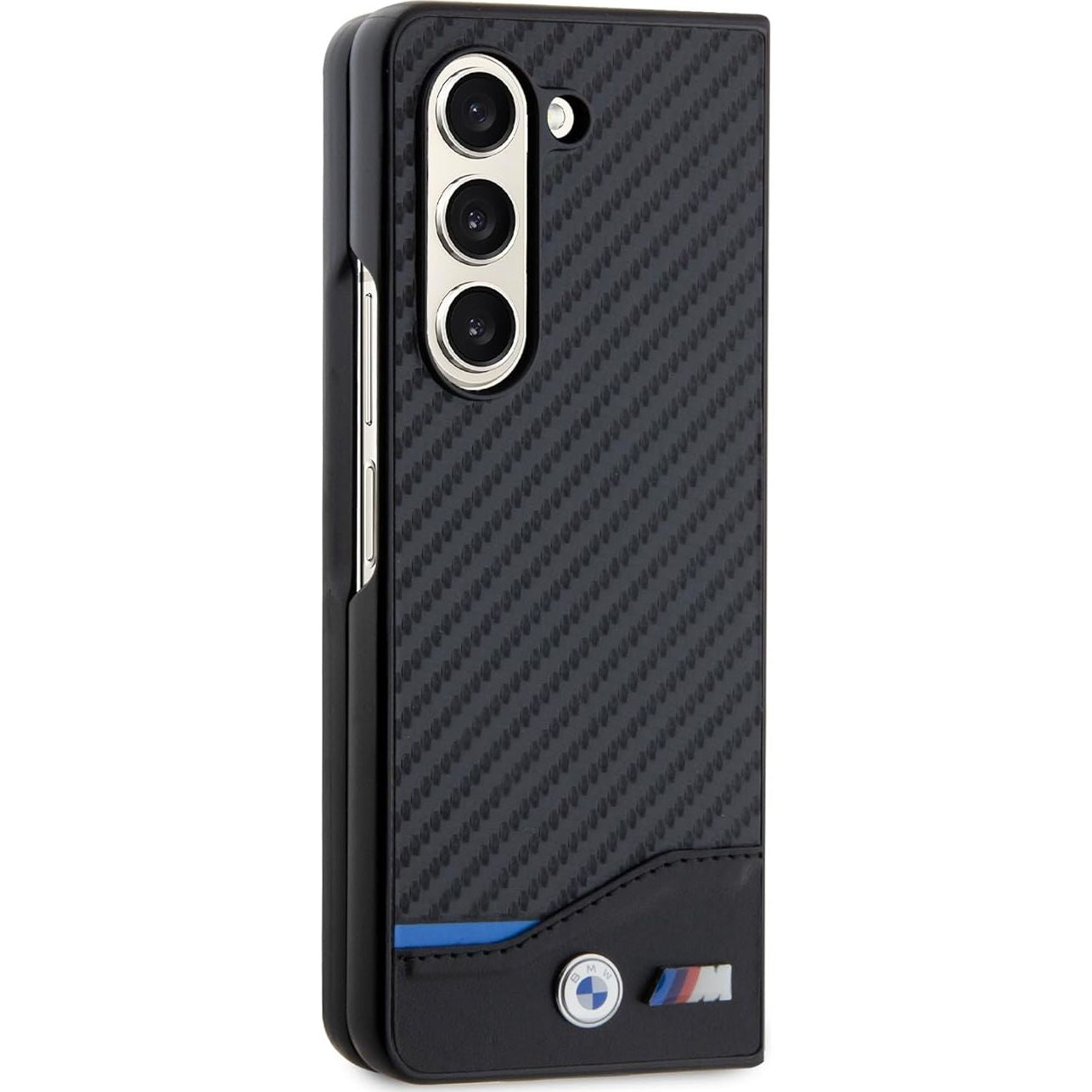 Schutzhülle BMW Leather Carbon für Galaxy Z Fold5, Schwarz