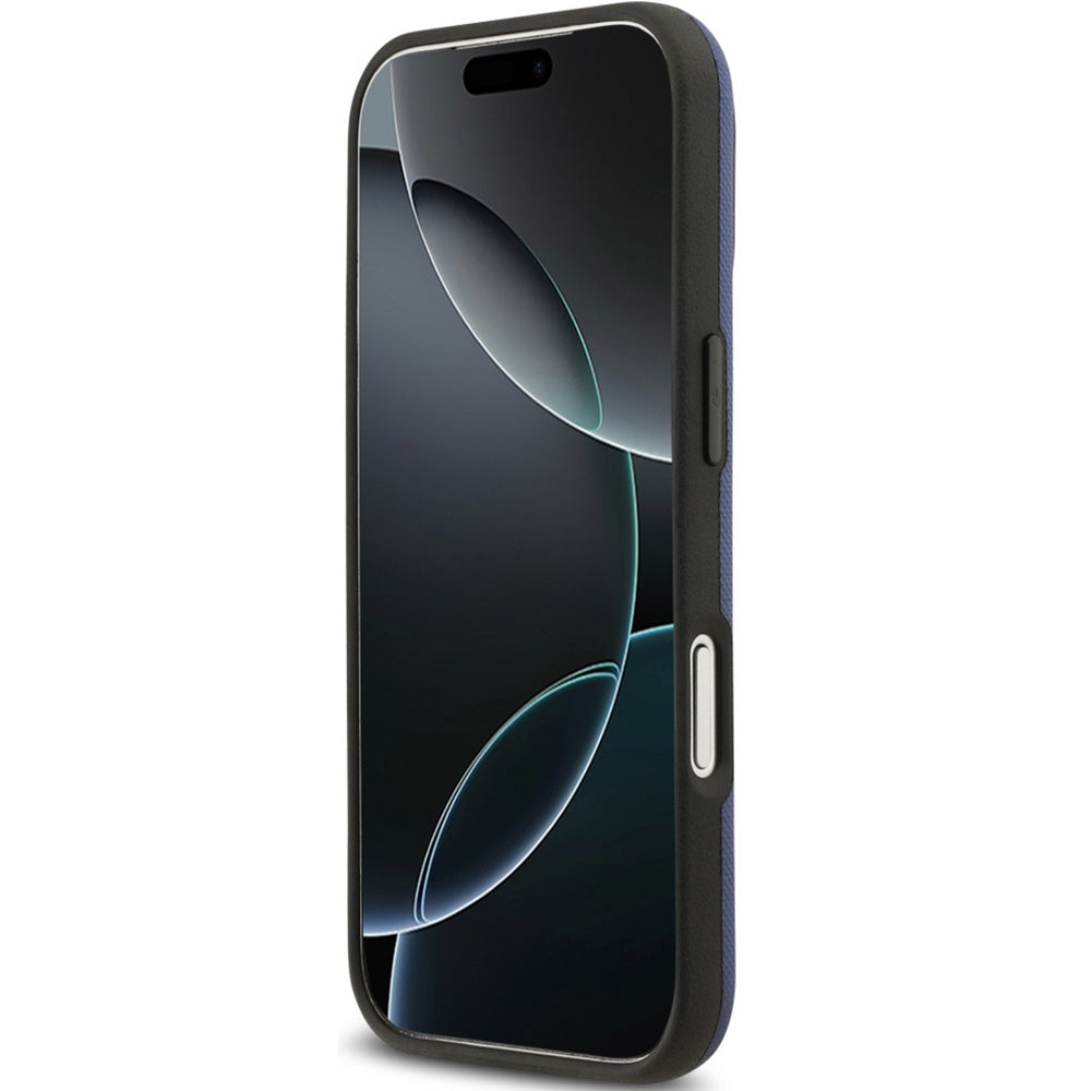 Handyhülle für iPhone 17 Pro Max, BMW HardCase M FW Metal Logo mit MagSafe, Dunkelblau