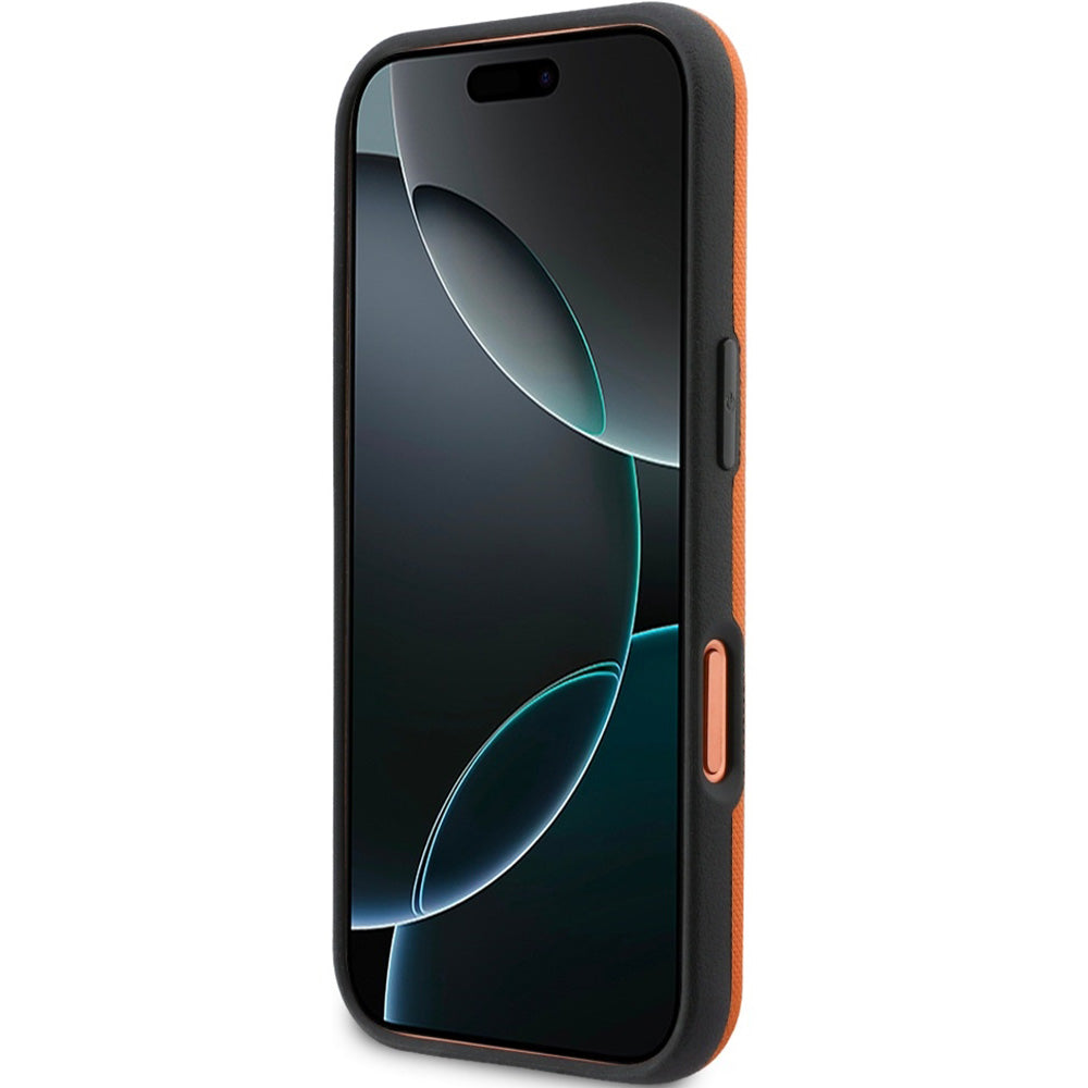 Handyhülle für iPhone 17 Pro, BMW HardCase M FW Metal Logo mit MagSafe, Orange