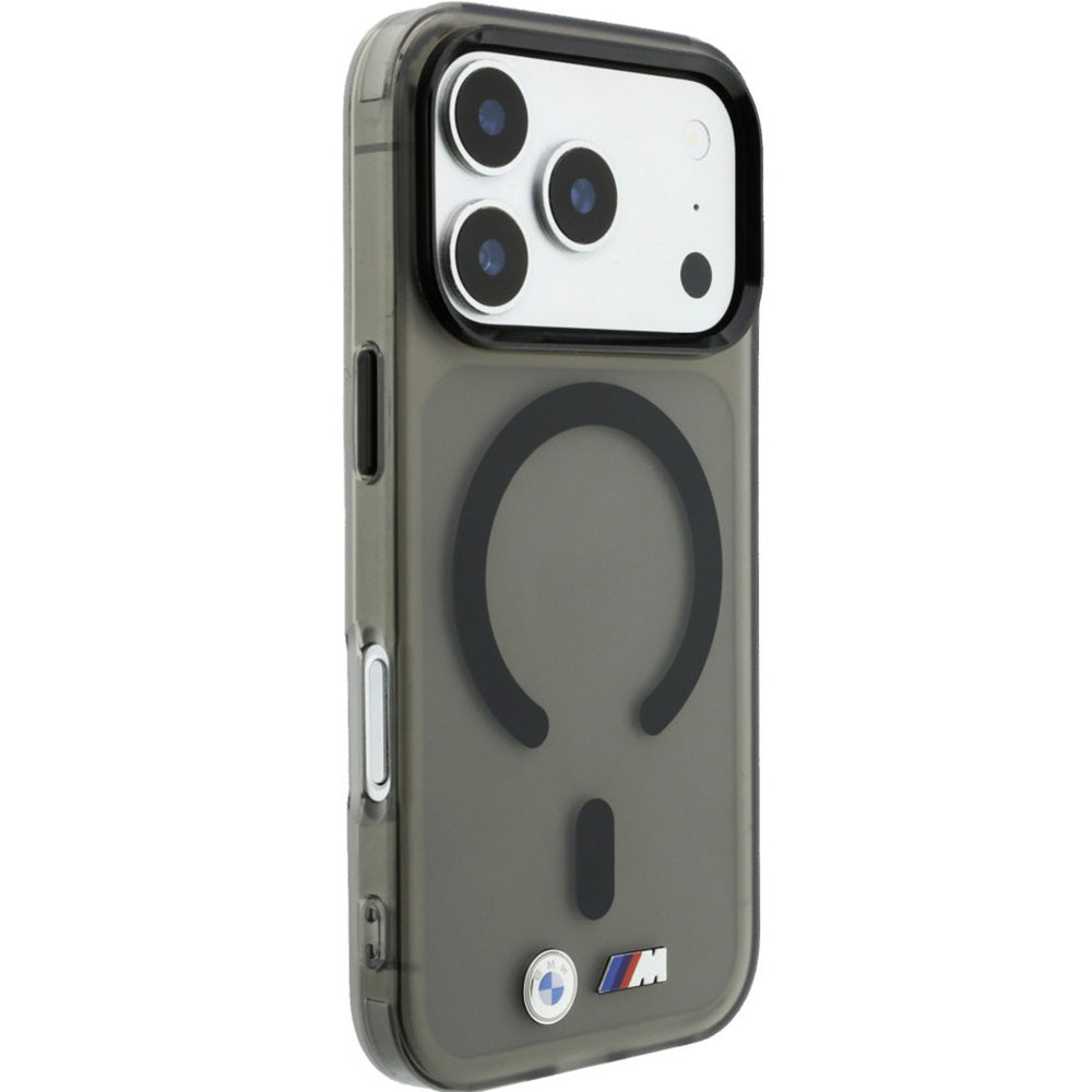 Handyhülle für iPhone 18 Pro / 17 Pro, BMW M IML Frosted Metal Logo Trims mit MagSafe, Anthrazit-Rauchfarben (4/8)