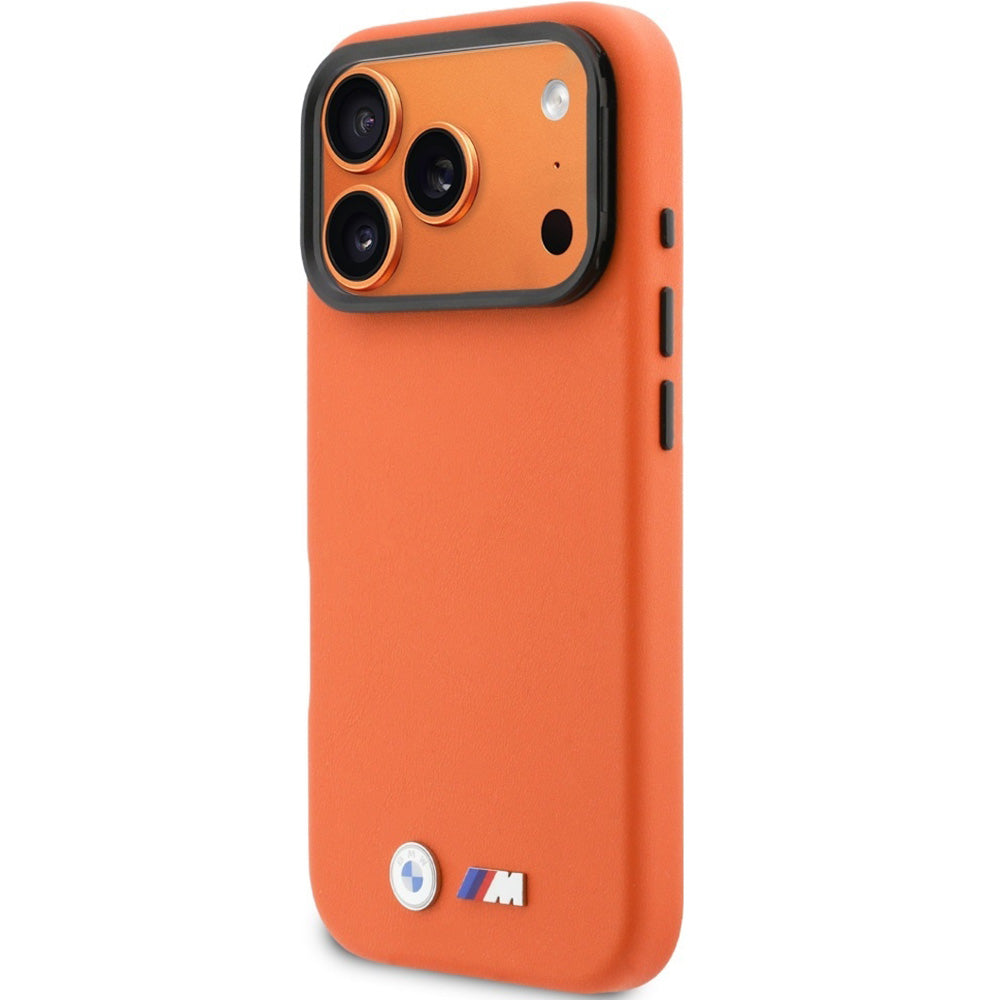 Handyhülle für iPhone 17 Pro, BMW HardCase M Metal Logo mit MagSafe, Orange
