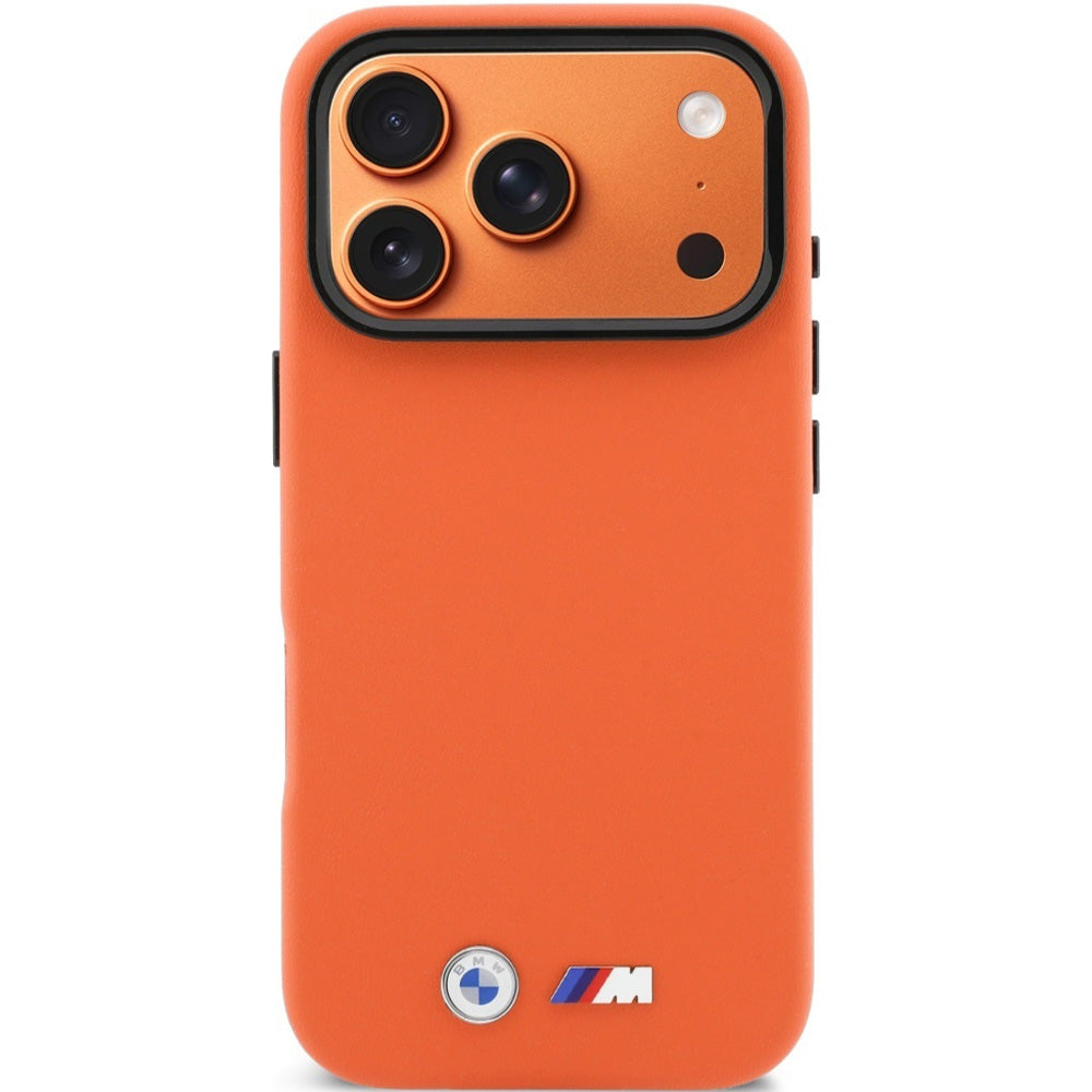 Handyhülle für iPhone 17 Pro, BMW HardCase M Metal Logo mit MagSafe, Orange
