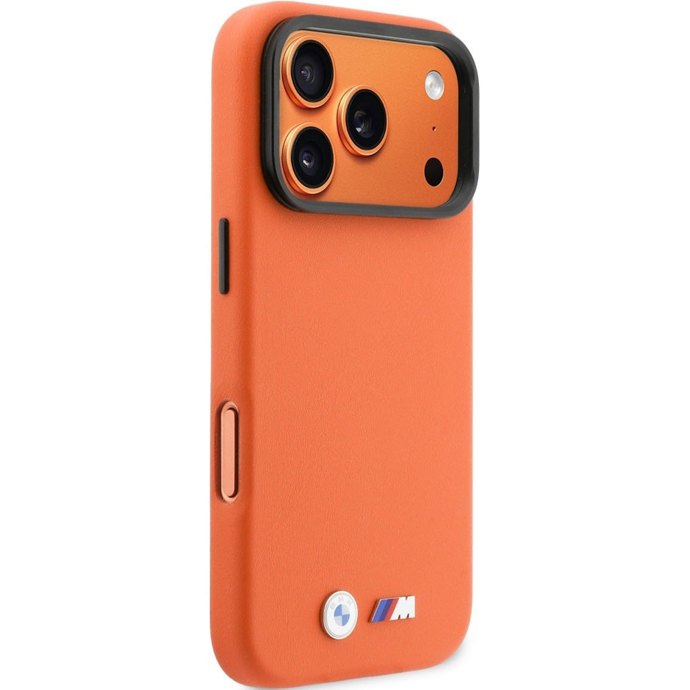 Handyhülle für iPhone 17 Pro, BMW HardCase M Metal Logo mit MagSafe, Orange
