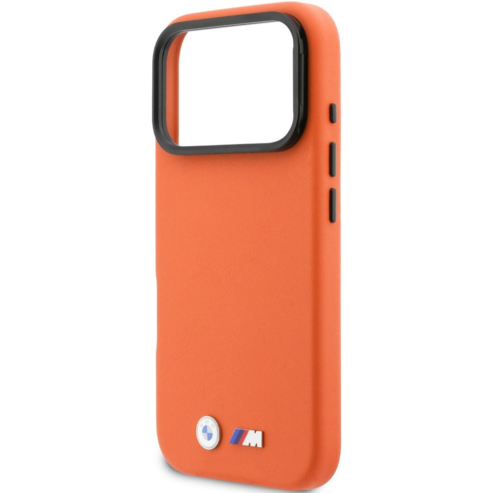 Handyhülle für iPhone 17 Pro, BMW HardCase M Metal Logo mit MagSafe, Orange