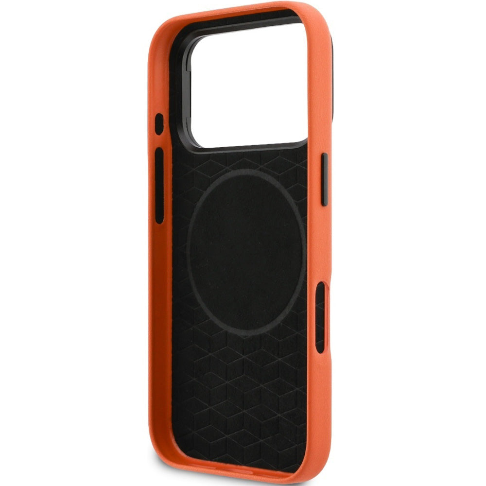 Handyhülle für iPhone 17 Pro, BMW HardCase M Metal Logo mit MagSafe, Orange