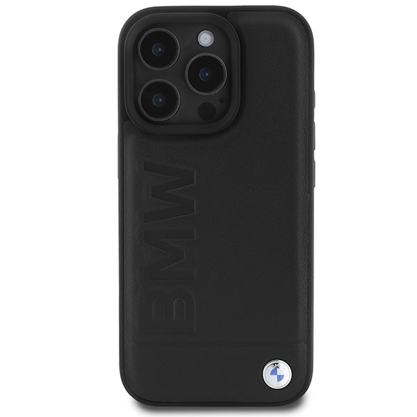 Handyhülle für iPhone 16 Pro Max mit MagSafe, BMW Leather Hot Stamp, Schwarz