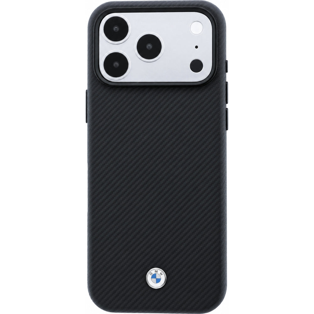 Handyhülle füriPhone 18 Pro Max / 17 Pro Max, BWM Sign Kevlar Metal Logo mit MagSafe, Schwarz (3/7)