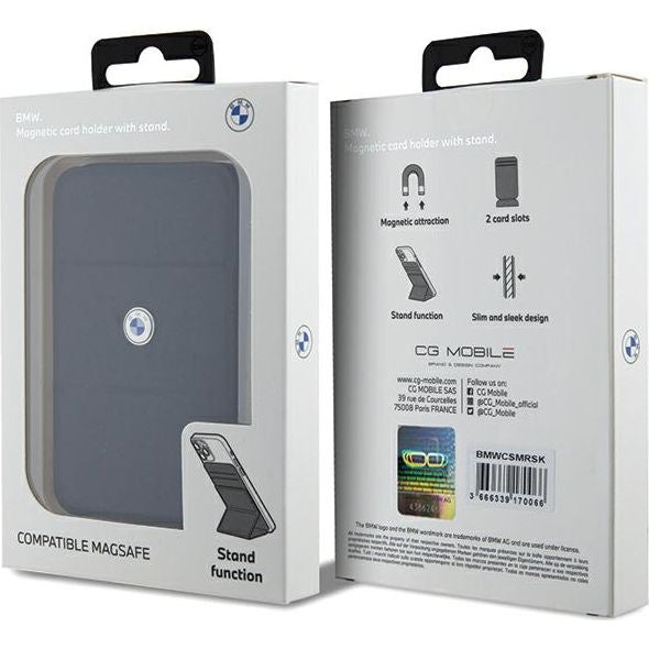 Kartenetui BMW Wallet Card Slot Stand MagSafe Signature Collection für iPhone, Schwarz