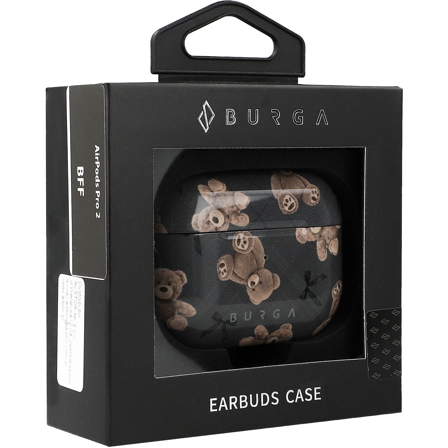 Schutzhülle für AirPods Pro 2, Burga BFF, Grau mit Teddybären