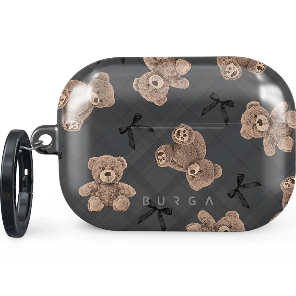 Schutzhülle für AirPods Pro 2, Burga BFF, Grau mit Teddybären