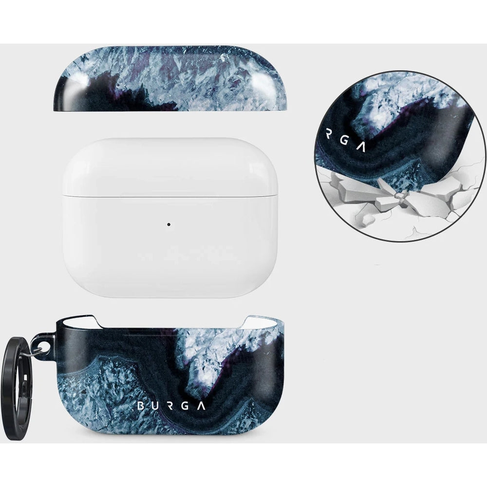 Schutzhülle für AirPods Pro 2, Burga Frozen Lake, Blau und Schwarz