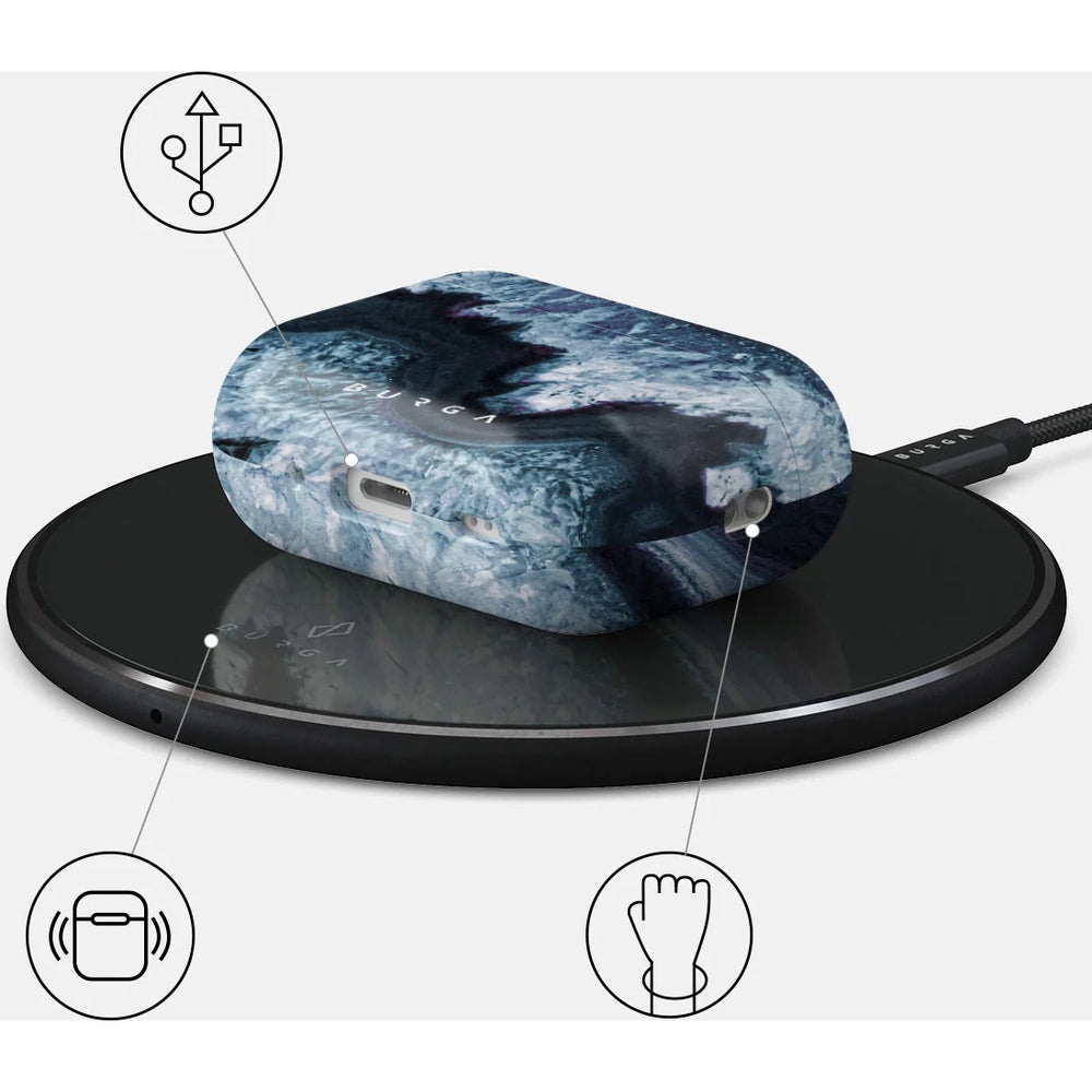 Schutzhülle für AirPods Pro 2, Burga Frozen Lake, Blau und Schwarz