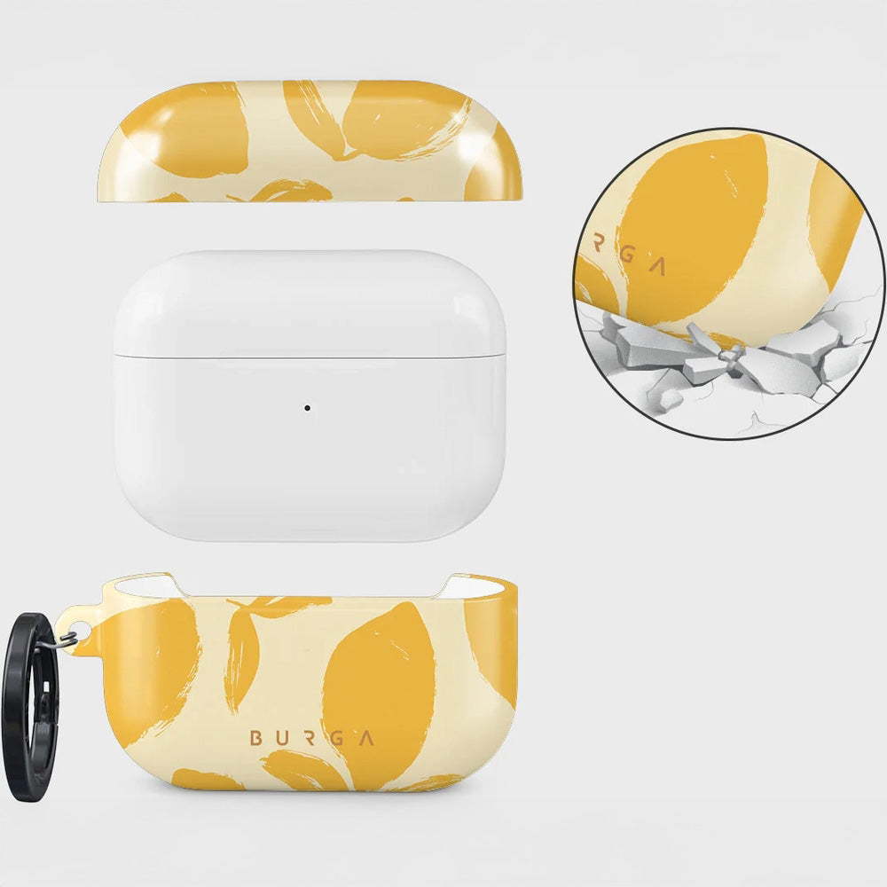 Schutzhülle für AirPods Pro 2, Burga Lemon Tart, Gelb mit Zitronenmuster
