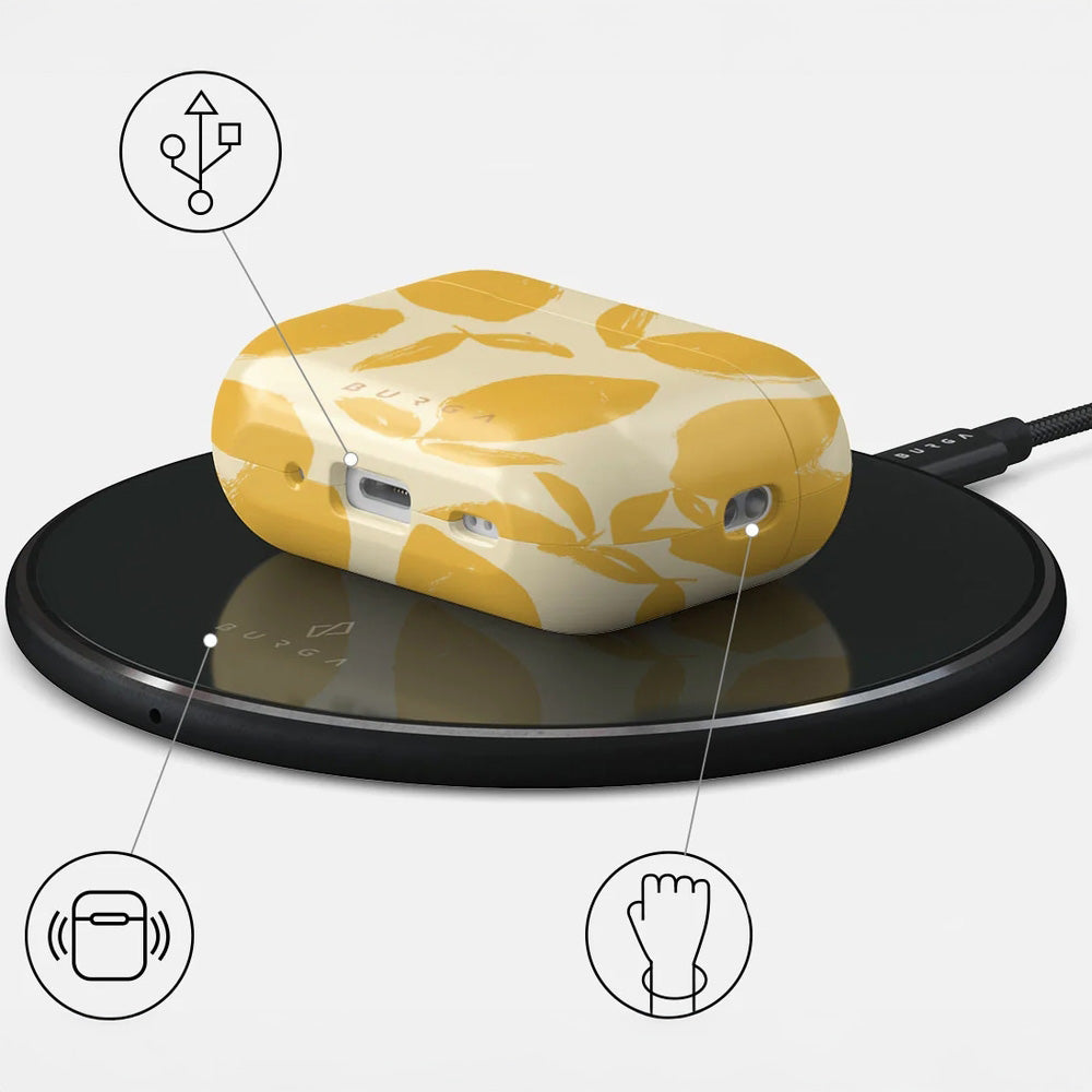 Schutzhülle für AirPods Pro 2, Burga Lemon Tart, Gelb mit Zitronenmuster