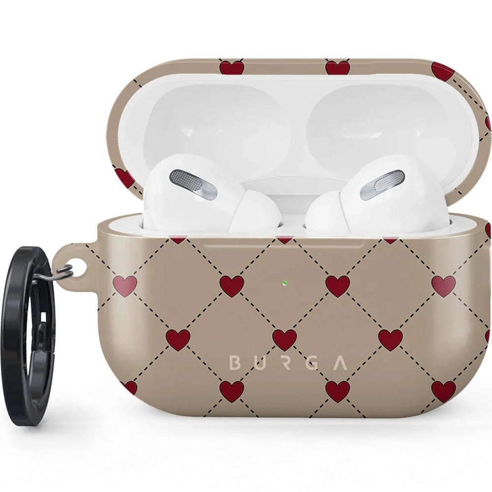 Schutzhülle für AirPods Pro 2, Burga Love Letter, Beige und Rot