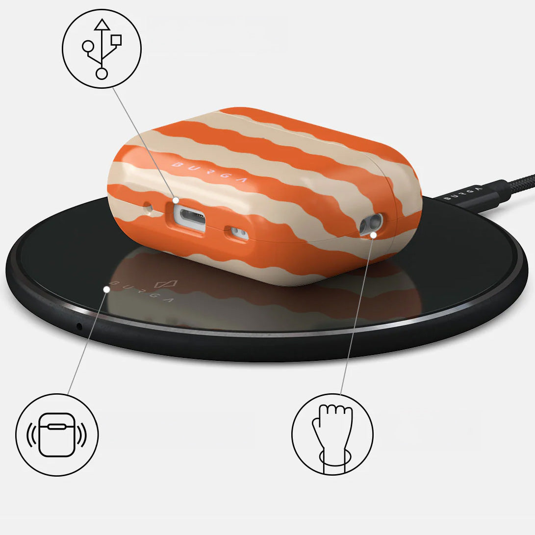 Schutzhülle für AirPods Pro 2, Burga Papaya, Orange-beige