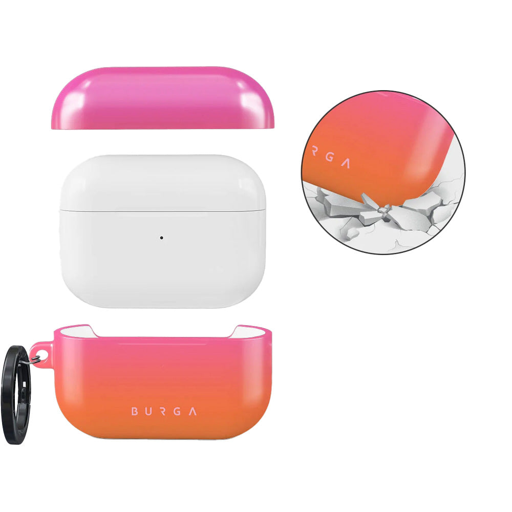 Schutzhülle für AirPods Pro 2, Burga Sunset Club, Orange-rosa
