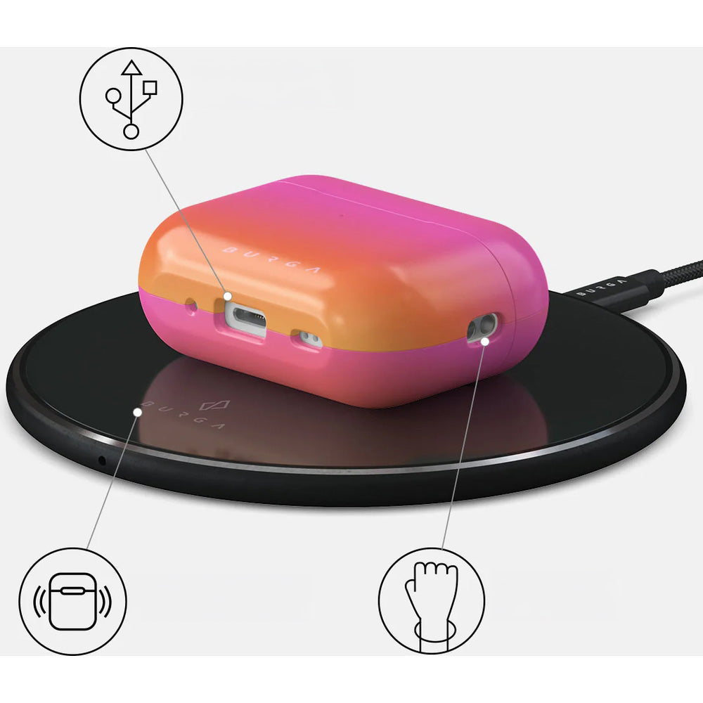 Schutzhülle für AirPods Pro 2, Burga Sunset Club, Orange-rosa