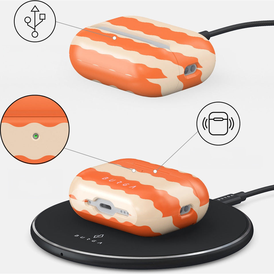 Schutzhülle für AirPods Pro 3, Burga Papaya, Orange-beige
