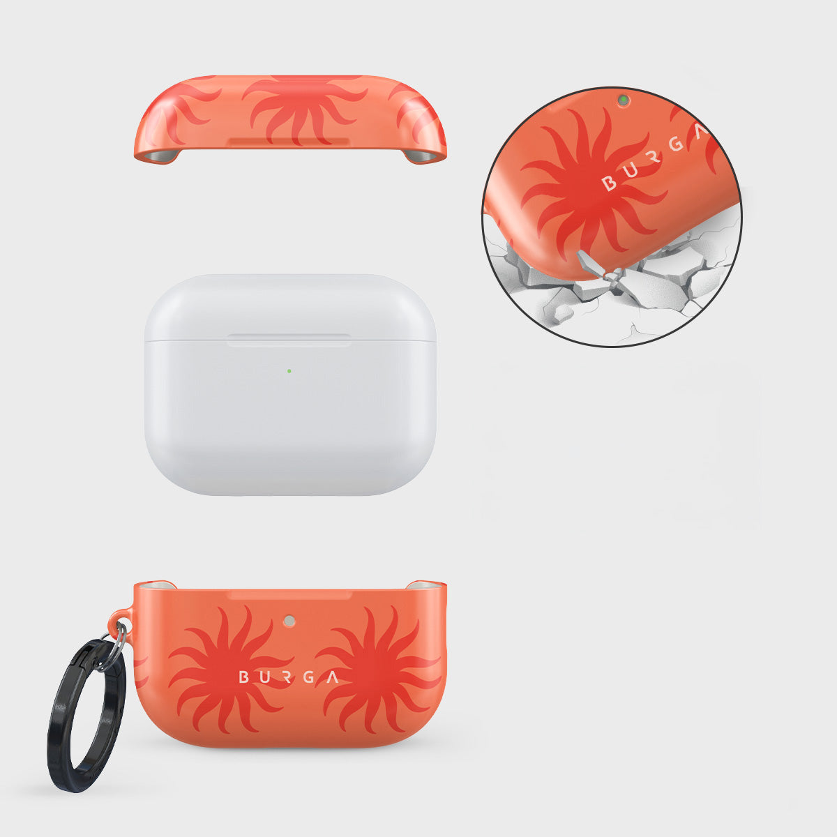 Schutzhülle für AirPods Pro 3, Burga Sunkissed, Rot