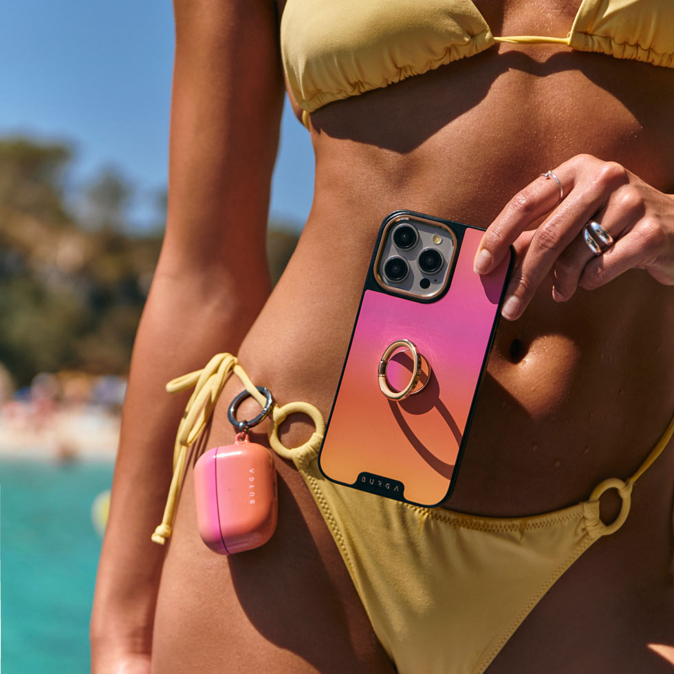Schutzhülle für AirPods Pro 3, Burga Sunset Club, Orange-rosa