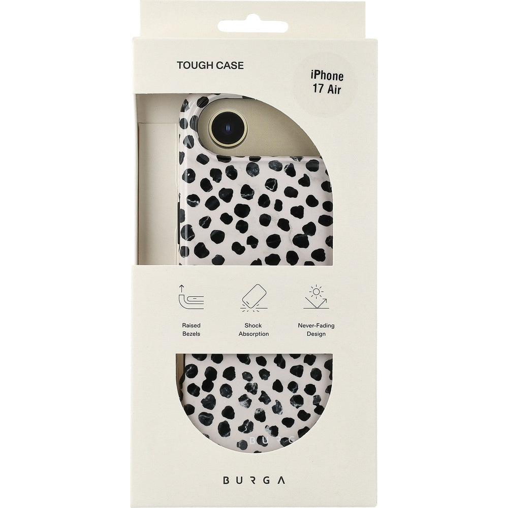 Handyhülle für iPhone Air, Burga Almond Latte Tough Magnetic, Beige mit schwarzen Punkten