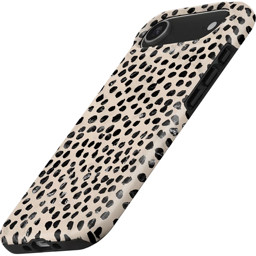 Handyhülle für iPhone Air, Burga Almond Latte Tough Magnetic, Beige mit schwarzen Punkten