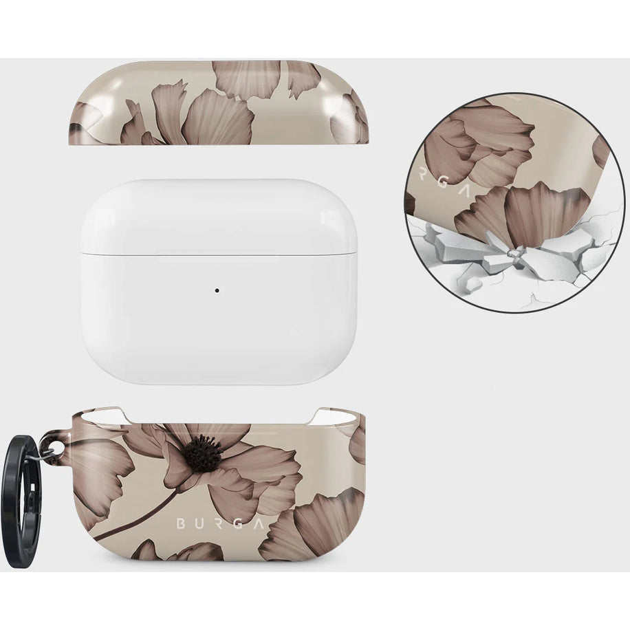 Schutzhülle für AirPods Pro 2, Burga Barely Yours, Beige mit Blumenmuster