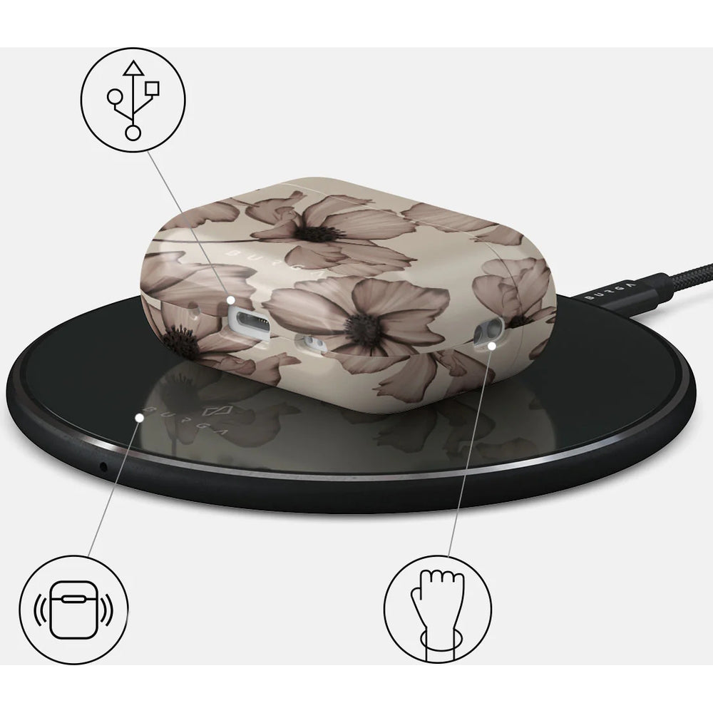 Schutzhülle für AirPods Pro 2, Burga Barely Yours, Beige mit Blumenmuster