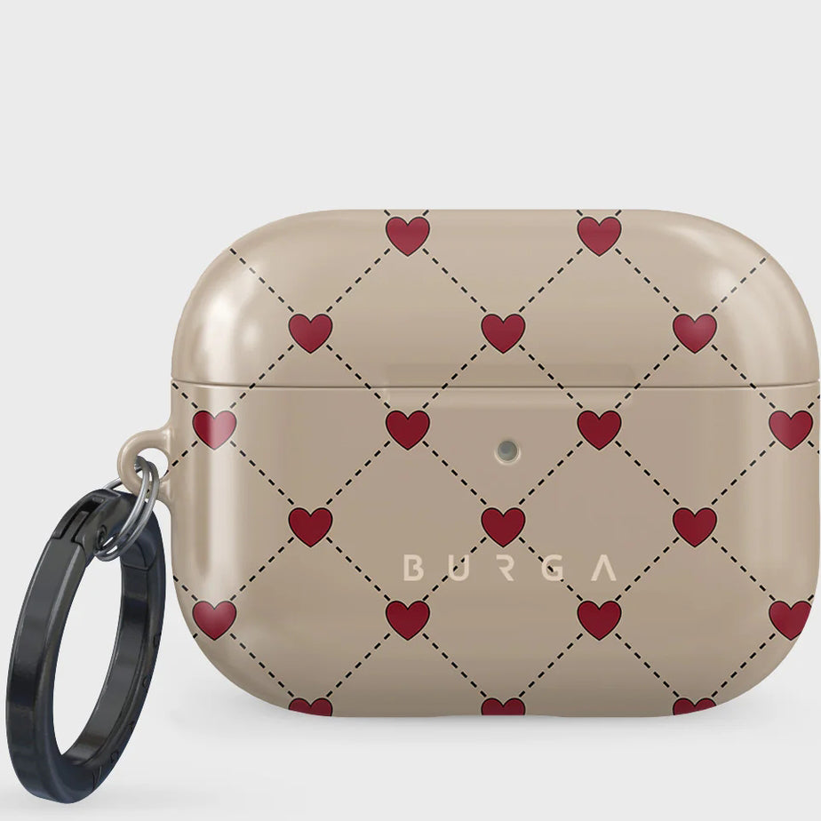 Schutzhülle für AirPods Pro 3, Burga Love Letter, Beige und Rot