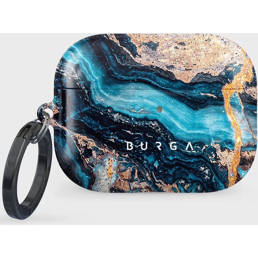 Schutzhülle für AirPods Pro 3, Burga Mystic River, Blau-goldener Marmor