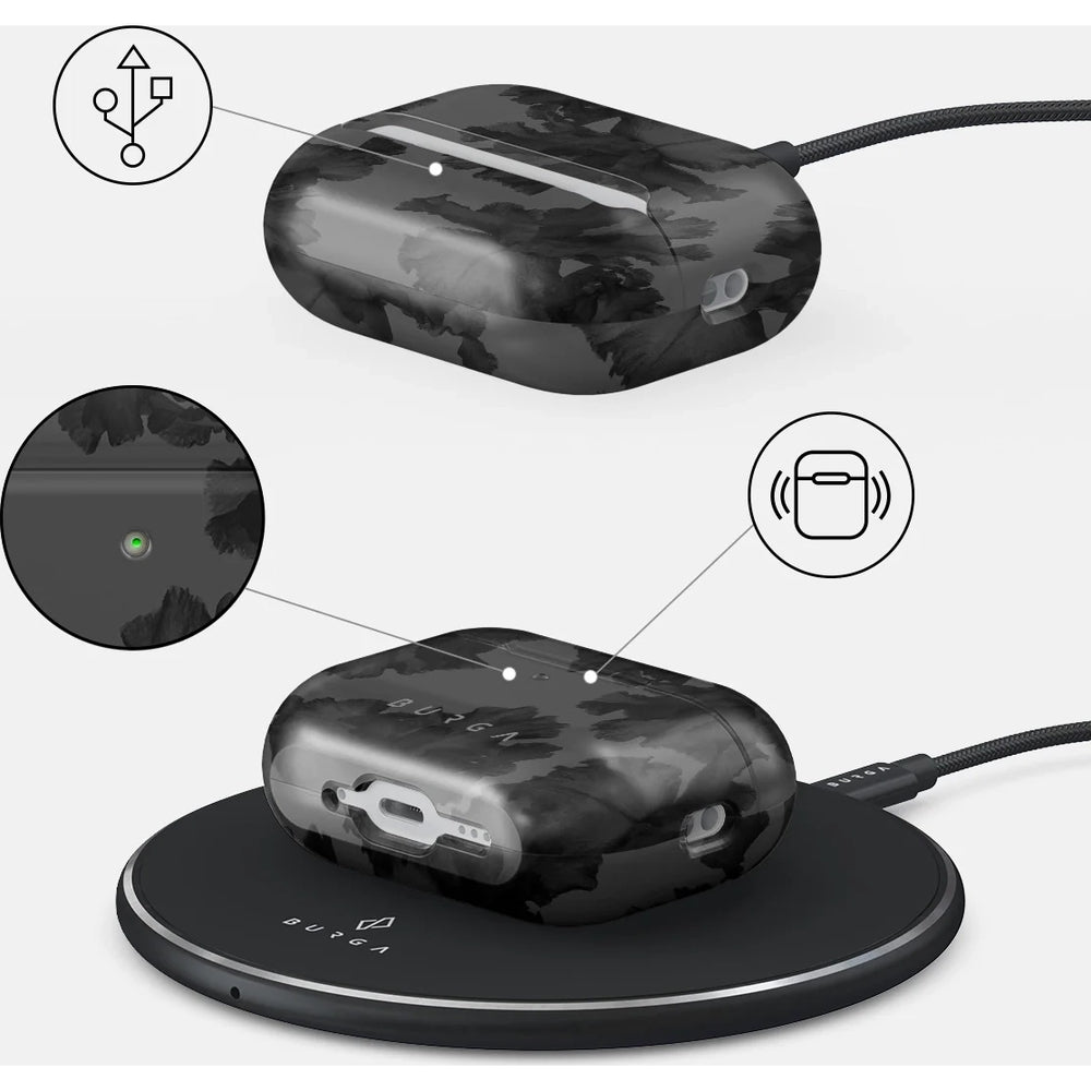 Schutzhülle für AirPods Pro 3, Burga Nocturnal, Schwarz