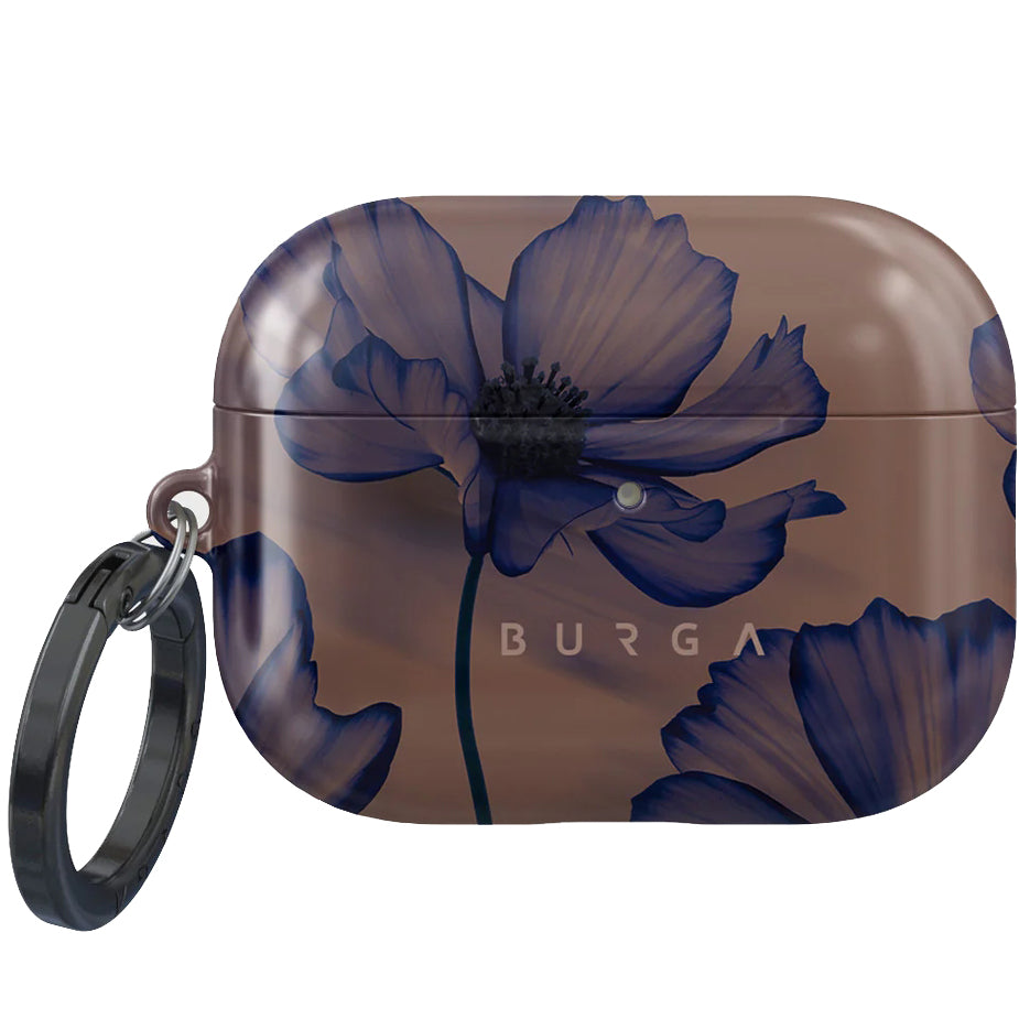 Schutzhülle für AirPods Pro 3, Burga Velvet Night, Braun mit marineblauen Blumen